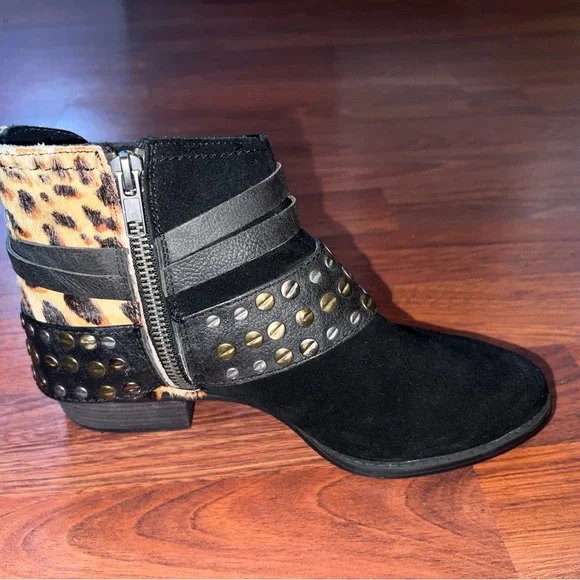 Naughty Monkey | Studded Leopard Print Ankle Booties | Side Zip | Women’s 6 - Picture 2 of 5